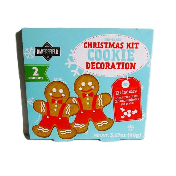 Bakersfield Christmas Cookie Decorating Kit 2 Gingerbread with Icing & Sprinkles - Picture 1 of 2